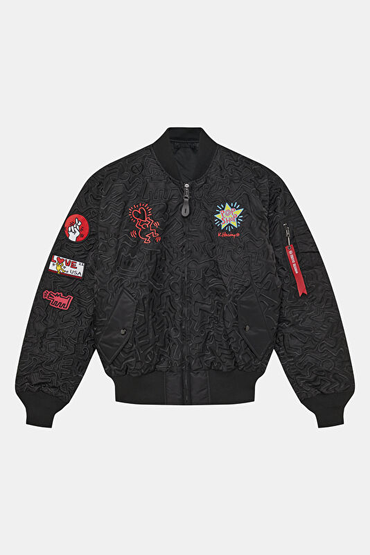 X Keith Haring Black Zip-Up Men's Jacket