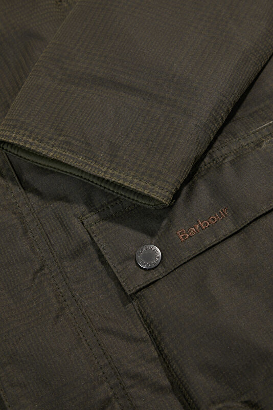 Modern Beaufort Check Wax Khaki Men's Jacket 4