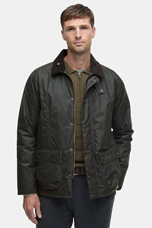 Modern Beaufort Check Wax Khaki Men's Jacket 3