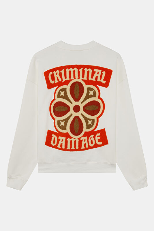 Cream Relax Fit Crew Neck Men's Sweatshirt 2