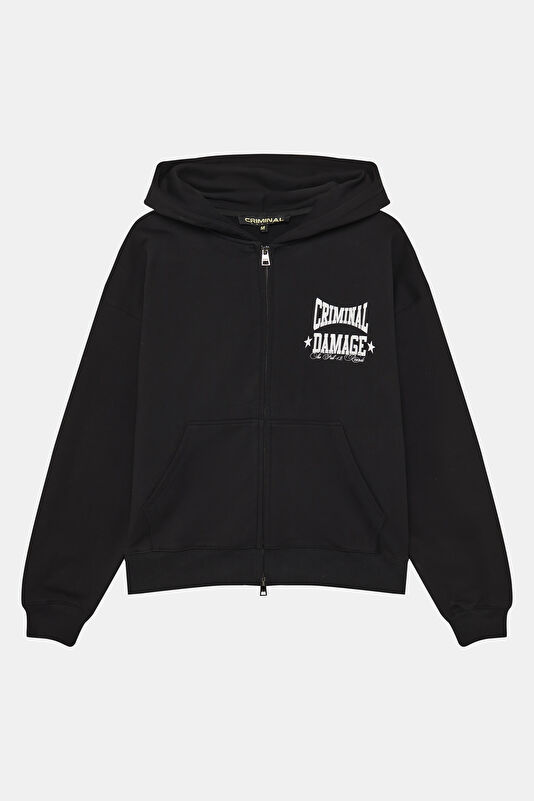 Siyah Relax Kalıp Kapuşonlu Erkek Sweatshirt