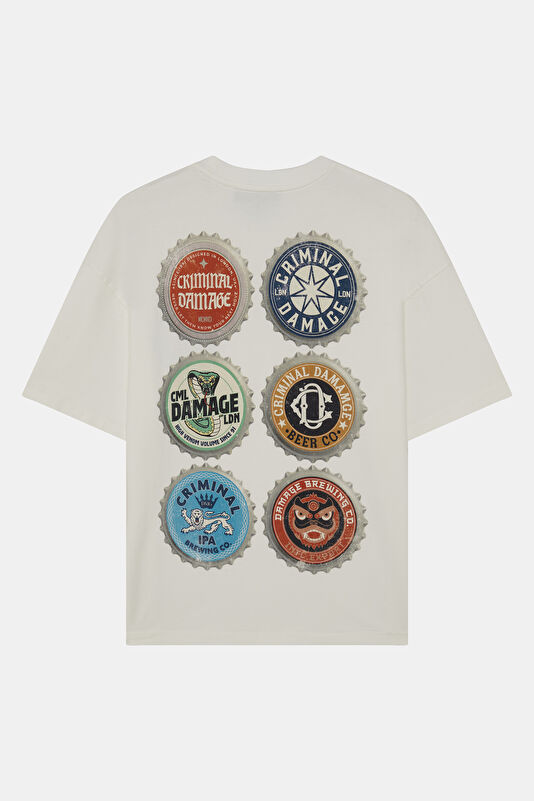 Relax Fit White Crew Neck Printed Men's T-Shirt 2