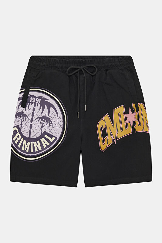 Black Printed Men's Shorts