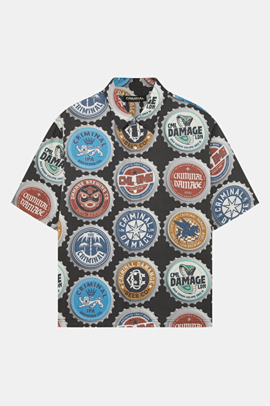 Relax Fit Multicolored Patterned Resort Collar Men's Shirt