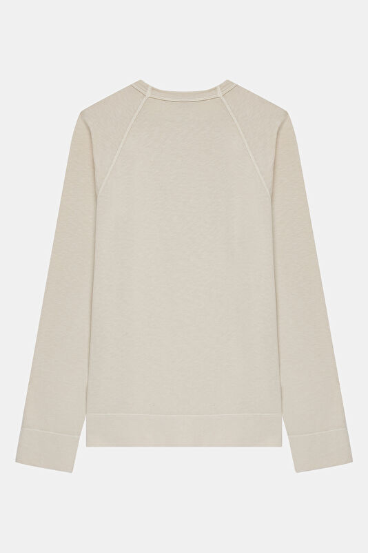 Ecru Relax Fit Crew Neck Men's Sweatshirt 2