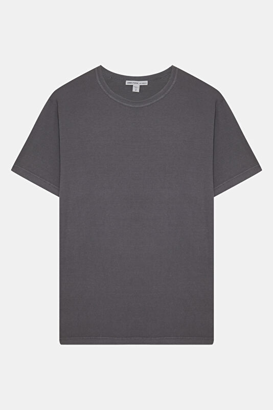 Relax Kalıp Antrasit Bisiklet Yaka Erkek T-Shirt