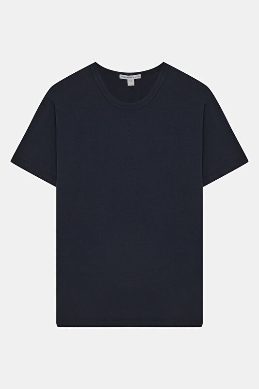 Relax Kalıp Lacivert Bisiklet Yaka Erkek T-Shirt