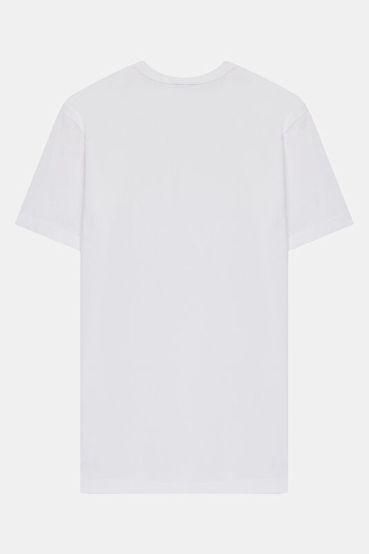 Relax Fit White Crew Neck Men's T-Shirt 2