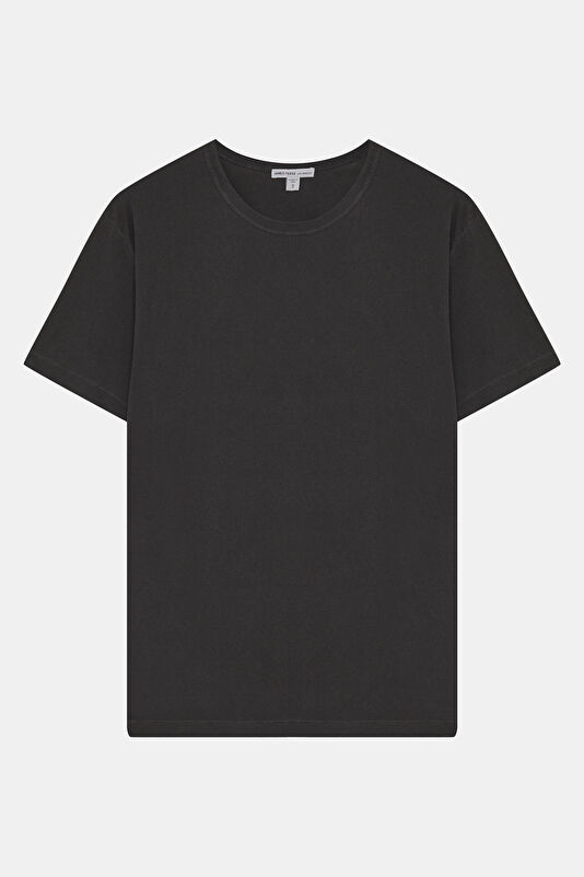 Relax Kalıp Gri Bisiklet Yaka Erkek T-Shirt