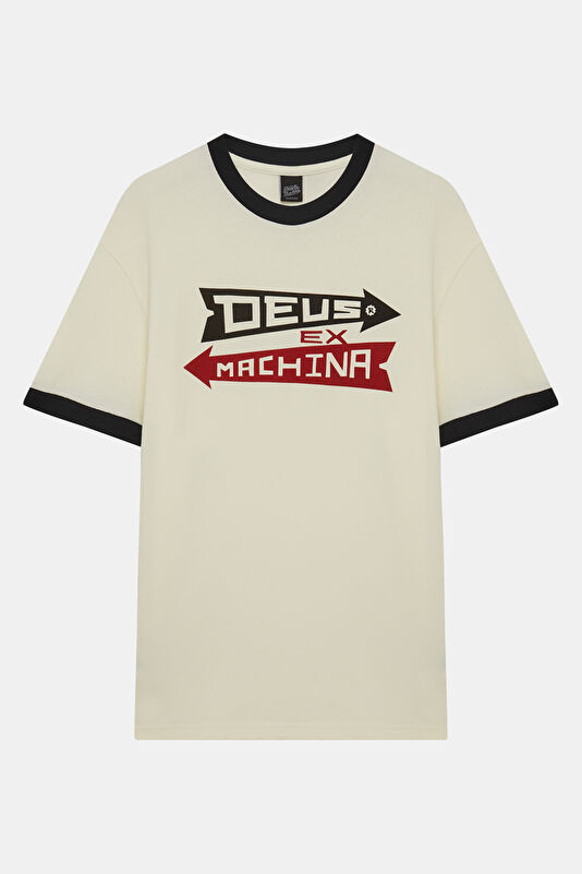 Relax Fit White Crew Neck Printed Men's T-Shirt