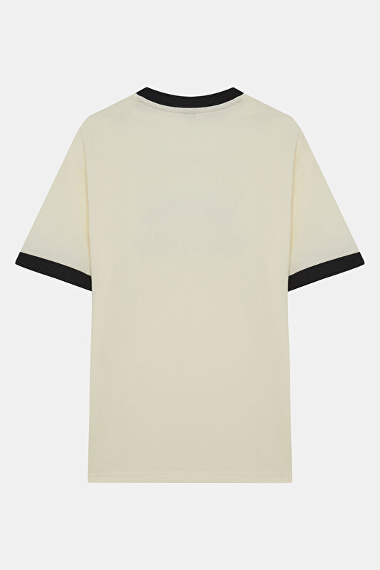 Relax Fit White Crew Neck Printed Men's T-Shirt 2