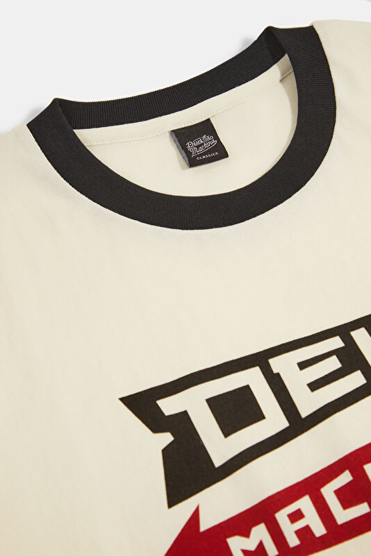 Relax Fit White Crew Neck Printed Men's T-Shirt 3