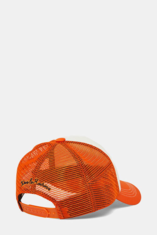 Orange Embroidered Hat 2