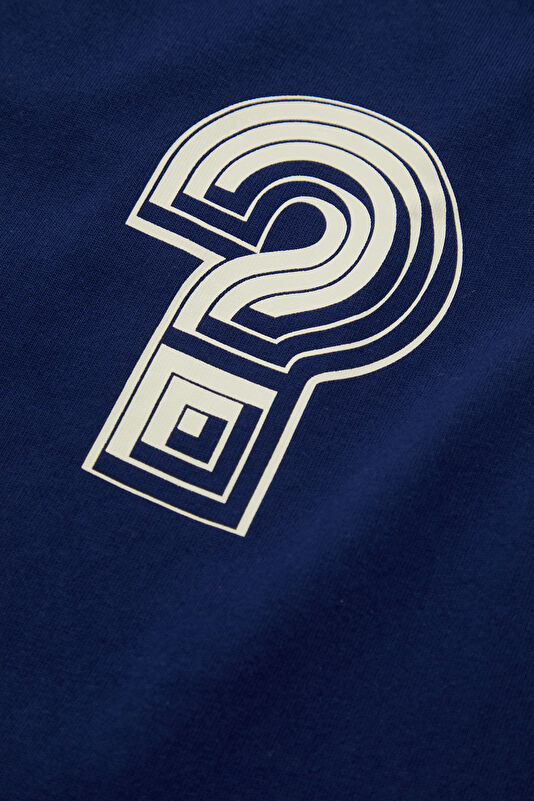 Relax Fit Navy Crew Neck Printed Men's T-Shirt 4