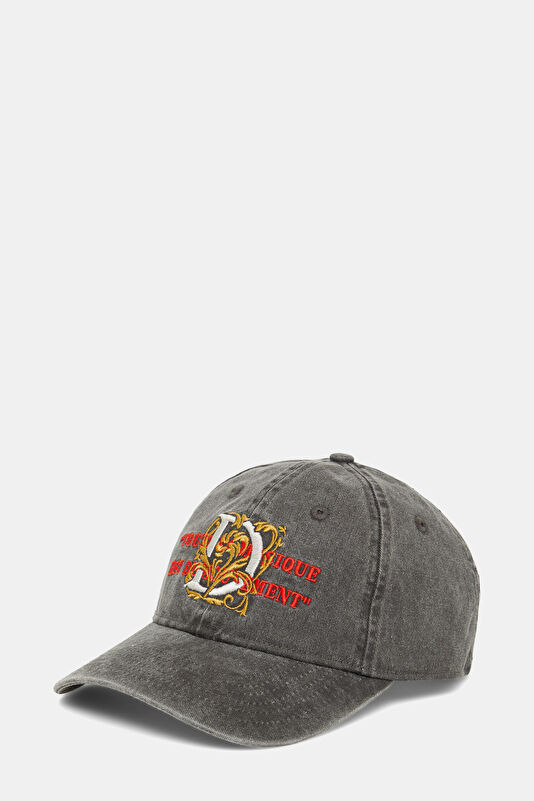 Decorative Anthracite Embroidered Hat