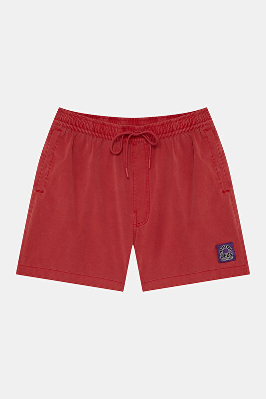 Red Elastic Waist Men's Swimsuit
