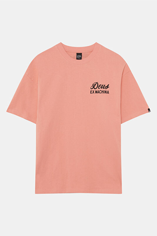Relax Fit Light Pink Crew Neck Printed Men's T-Shirt