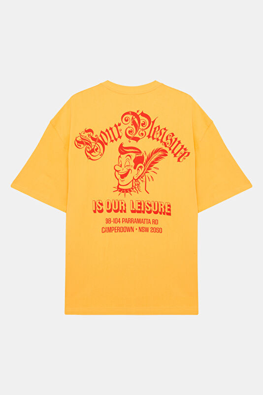 Relax Fit Yellow Crew Neck Printed Men's T-Shirt 2