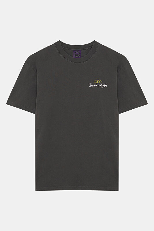 Relax Fit Anthracite Crew Neck Printed Men's T-Shirt