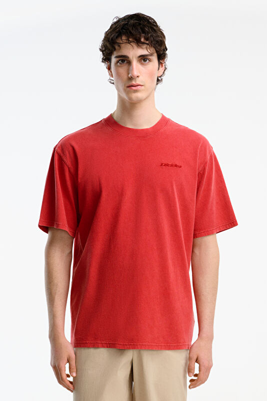 Relax Fit Red Crew Neck Men's T-Shirt