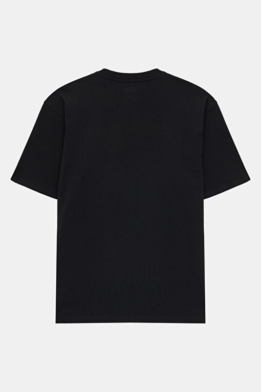 Relax Fit Black Crew Neck Printed Men's T-Shirt 2
