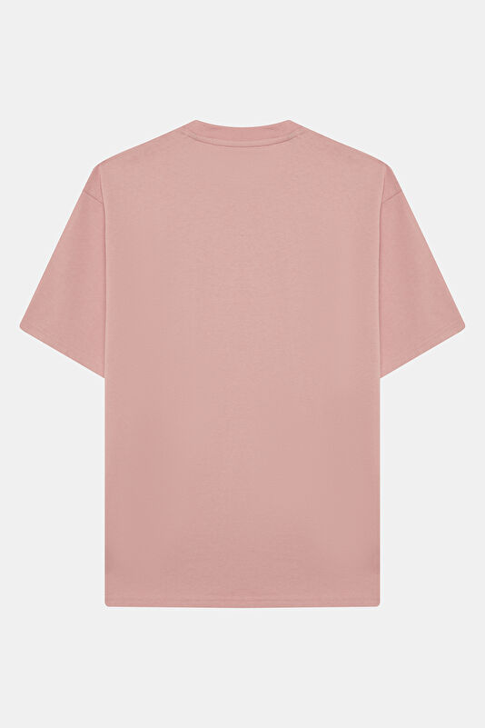 Relax Fit Pink Crew Neck Printed Men's T-Shirt 2