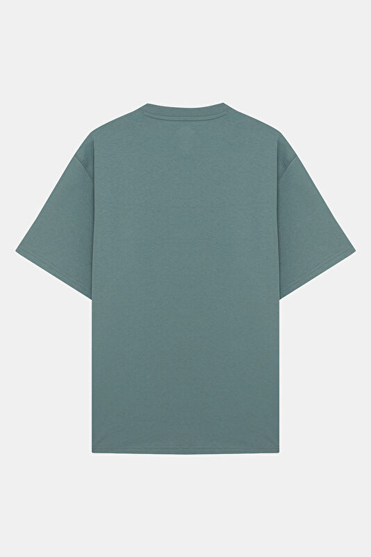 Relax Fit Light Blue Crew Neck Printed Men's T-Shirt 2