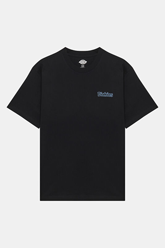 Relax Fit Black Crew Neck Printed Men's T-Shirt 4