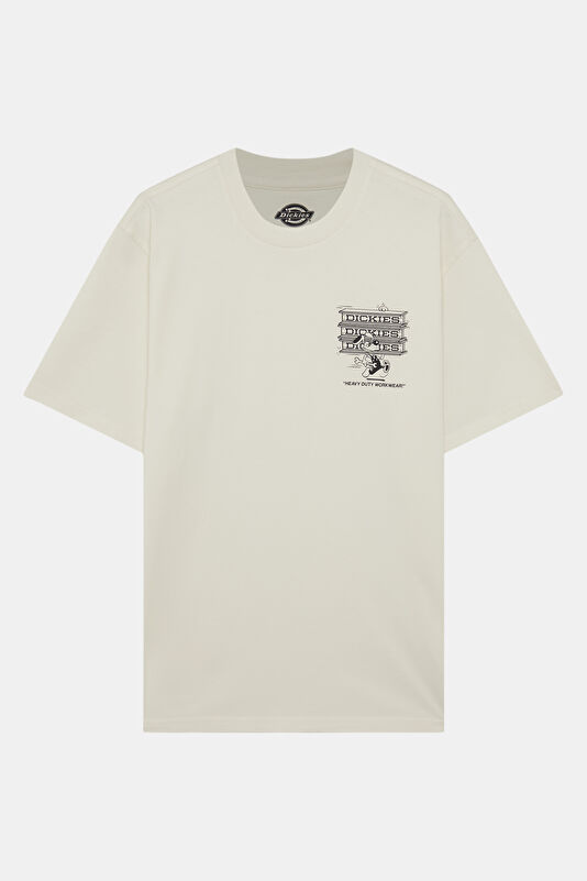 Relax Fit Cream Crew Neck Printed Men's T-Shirt