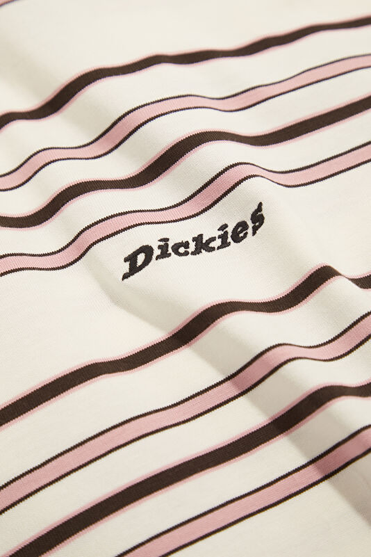 Relax Fit Cream Crew Neck Striped Men's T-Shirt 4
