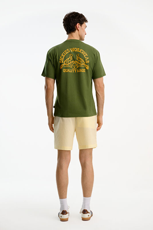 Relax Fit Khaki Crew Neck Printed Men's T-Shirt 2