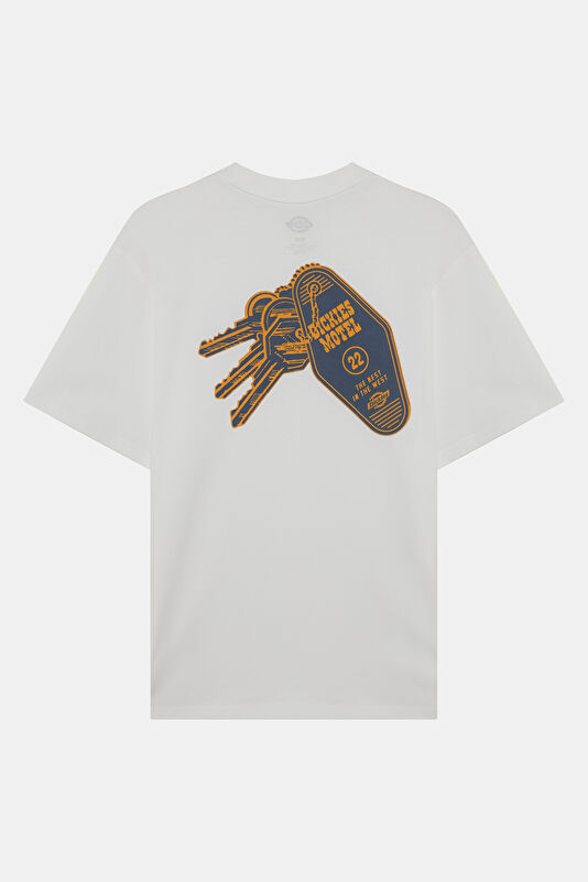 Relax Fit White Crew Neck Printed Men's T-Shirt 2
