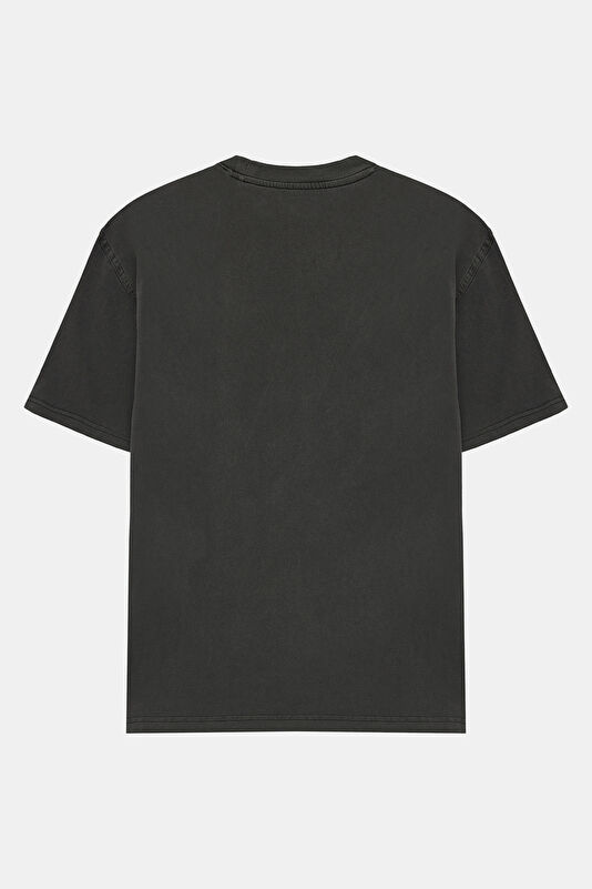 Relax Fit Anthracite Crew Neck Printed Men's T-Shirt 2