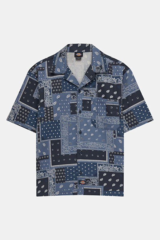 Relax Fit Blue Patterned Men's Shirt 4