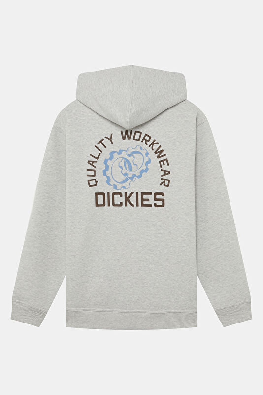 Gri Relax Kalıp Kapuşonlu Erkek Sweatshirt 2