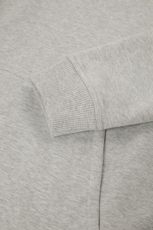 Gri Relax Kalıp Kapuşonlu Erkek Sweatshirt 4