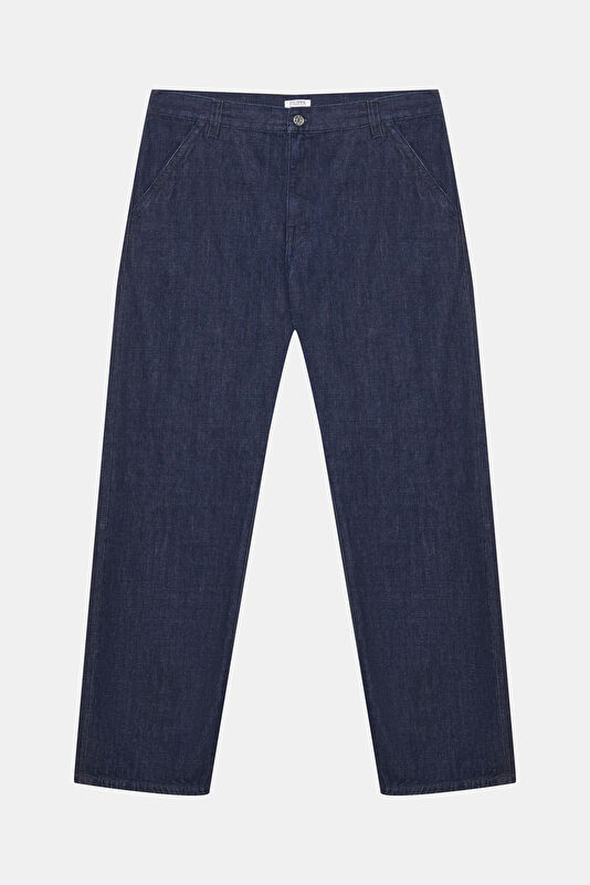 Relax Fit Indigo Wide Leg Organic Cotton Men's Jeans