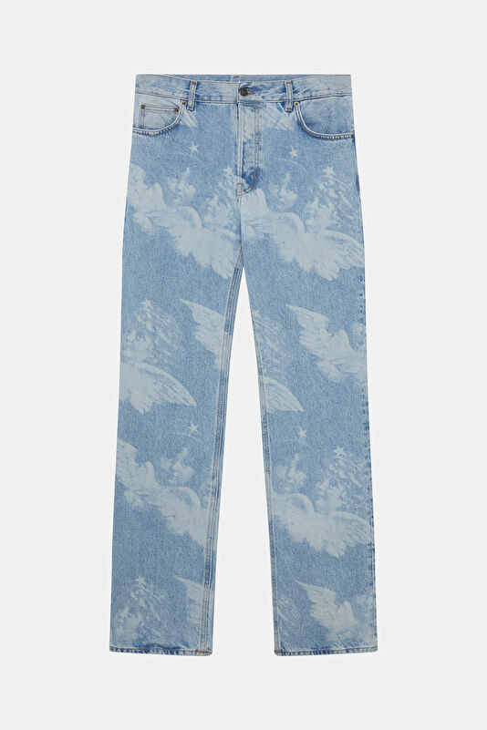 Relax Fit Light Blue Wide Leg Men's Jeans