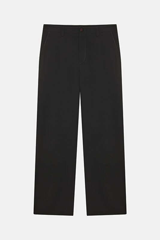 Relax Fit Black Wide Leg Men's Trousers
