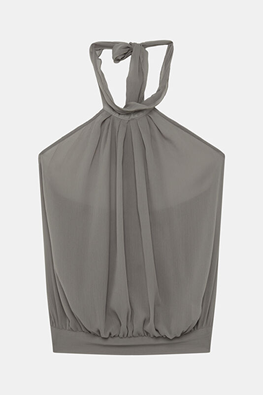 Gray Sleeveless Women's Blouse