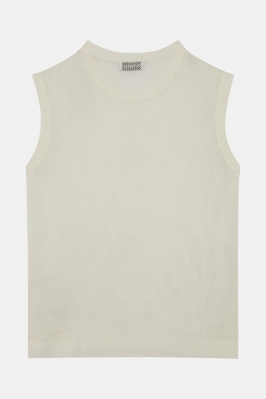 Ecru Sleeveless Women's Blouse 2