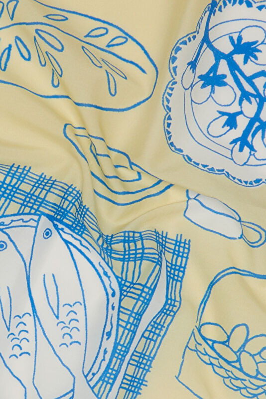 Yellow Patterned Scarf 2