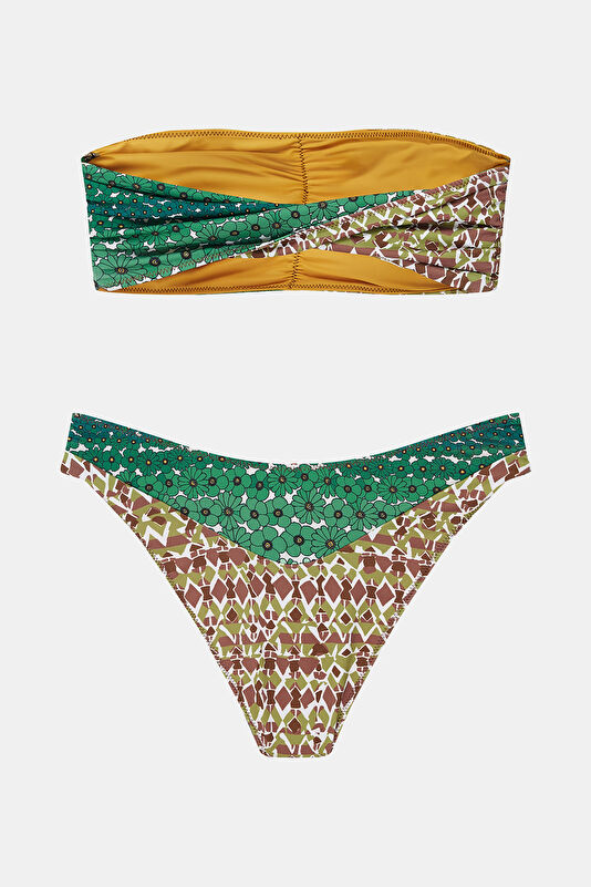 Mavi Desenli Bağlamalı Bikini 2
