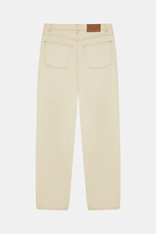Krem Straight Kadın Pantolon 2