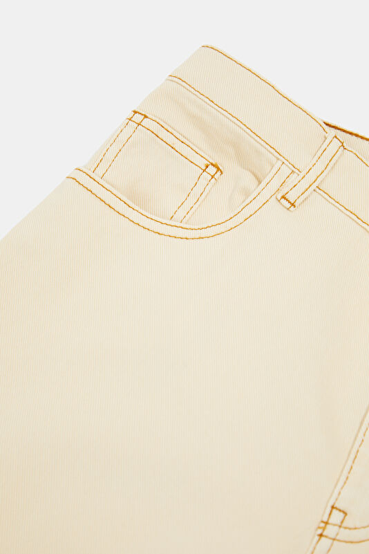 Krem Straight Kadın Pantolon 4
