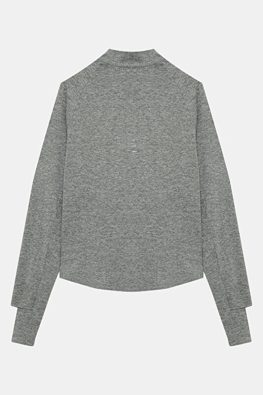 Swift Gri Melanj V Yaka Kadın Sweatshirt 2