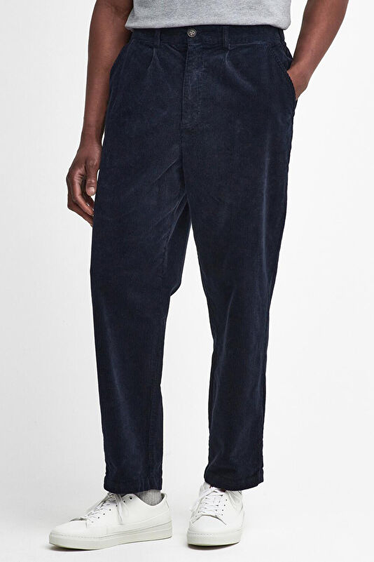 Stretch Cord Relax Kalıp Lacivert Comfort Fit Pamuk Elastan Erkek Pantolon 4