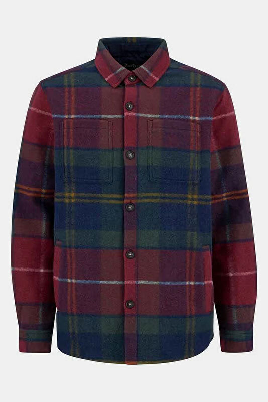 Chapter Tailored Check Bordo Ekose Erkek Gömlek