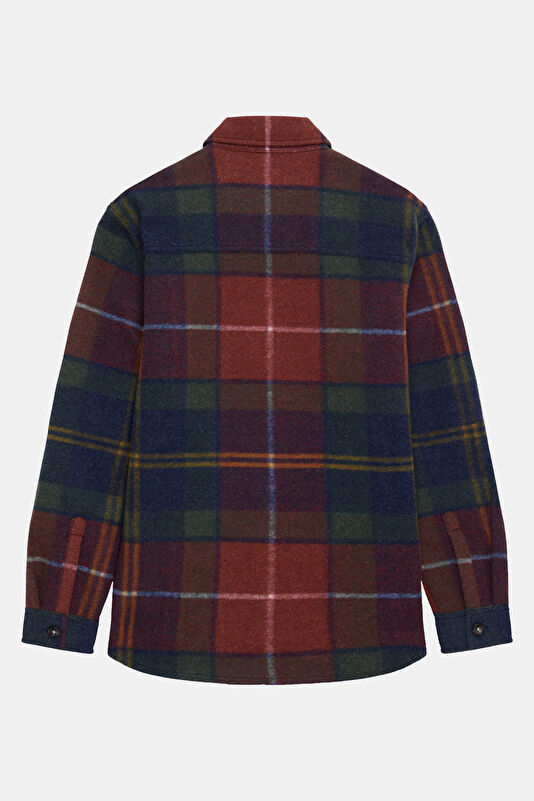 Chapter Tailored Check Bordo Ekose Erkek Gömlek 2