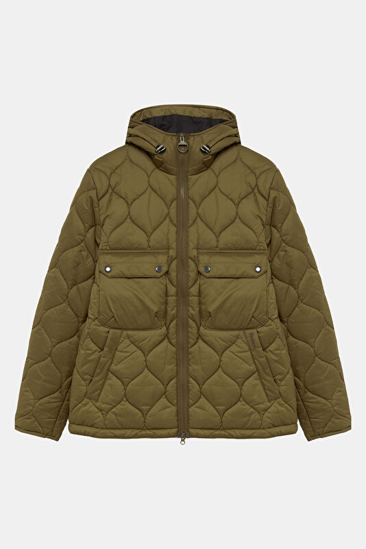 Re-Engineered Hooded Spey Quilted Green Zip-Up Men's Jacket